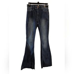 Elegant Dark Blue Flare Jeans
